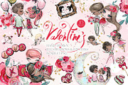 Valentine Clipart & Patterns Bundle, a Branding & Logo Template by KaramfilaS (Thumbnail 1 of 18)