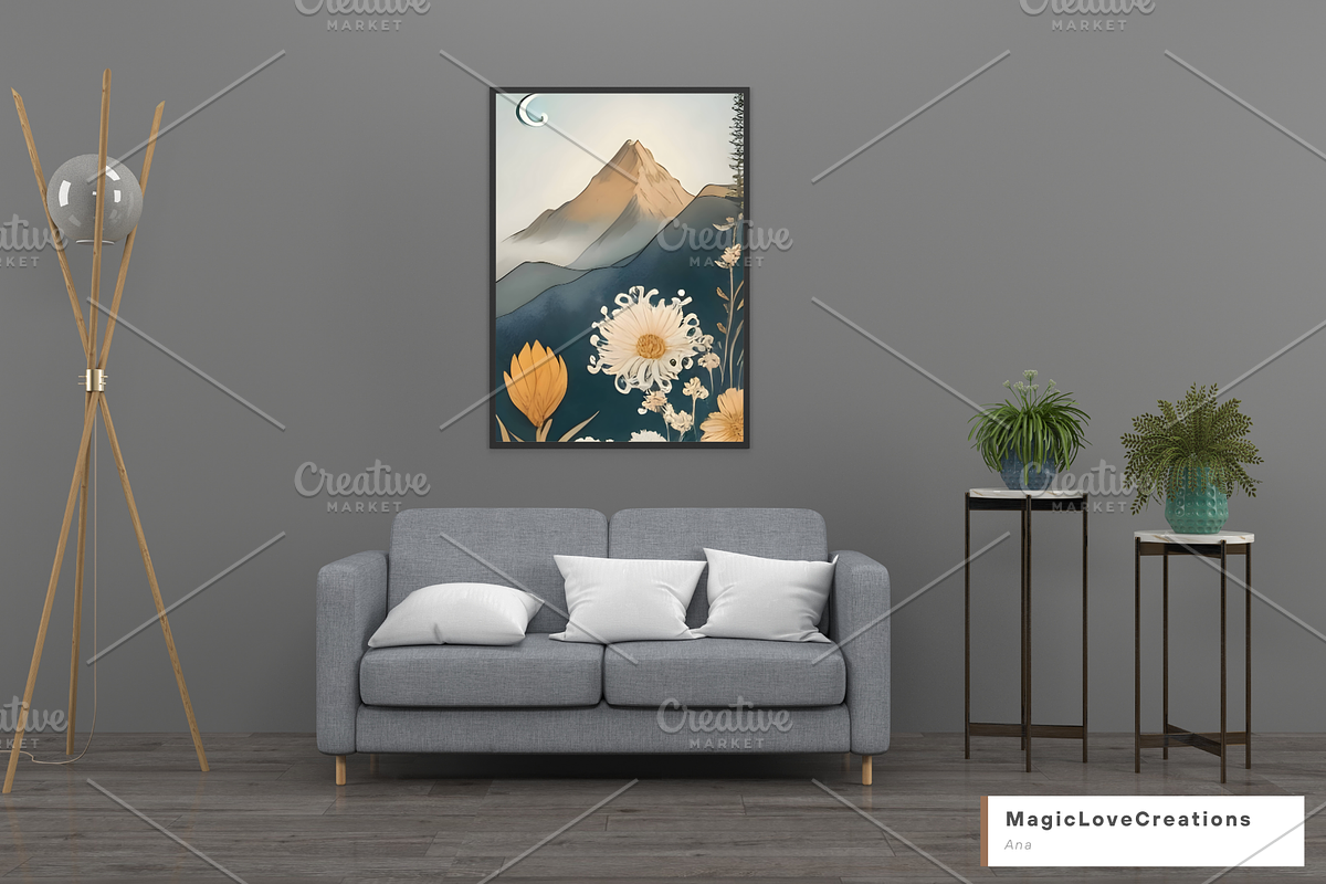Boho Mountain Landscape Print Wall, a Poster Template by MagicLove Creations (Photo 5 of 8)