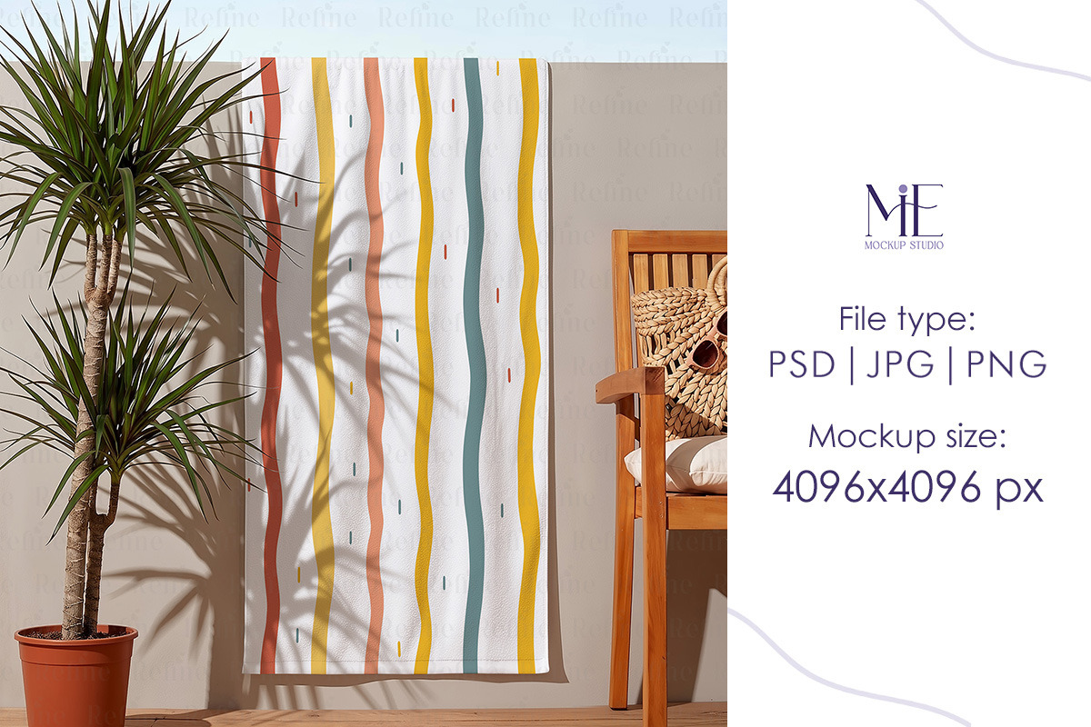 Beach Towel Mockup, a Household Mockup by Mie Mockup Studio (Photo 4 of 5)