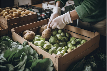 person, packaging up organic, a Food & Drink Photo by Sergey Kotenev