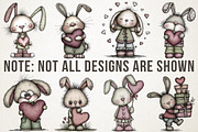 Whimsical Valentine Bunny Clipart, an Illustration by RobertsArt (Thumbnail 5 of 7)