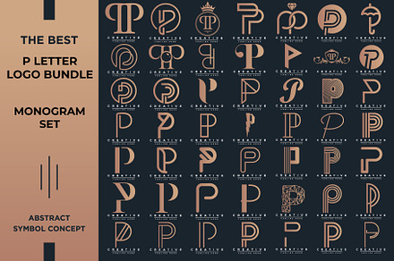 Letter P Logo Bundle PP Monogram Set