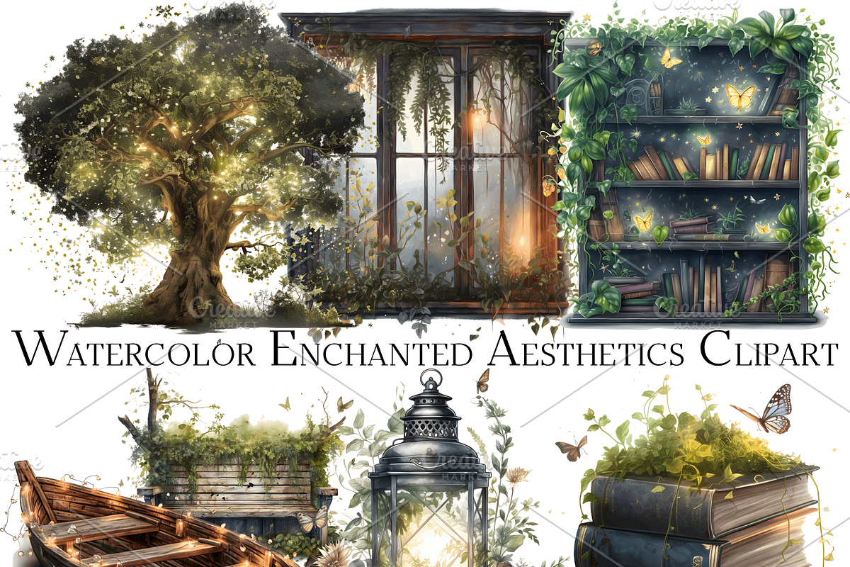 Watercolor Enchanted Element Clipart, an Object Graphic by ...