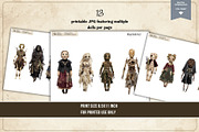 Witchcraft Clipart Paper Dolls, a Decorative Illustration by Print Haven Mochi Vintage (Thumbnail 3 of 6)