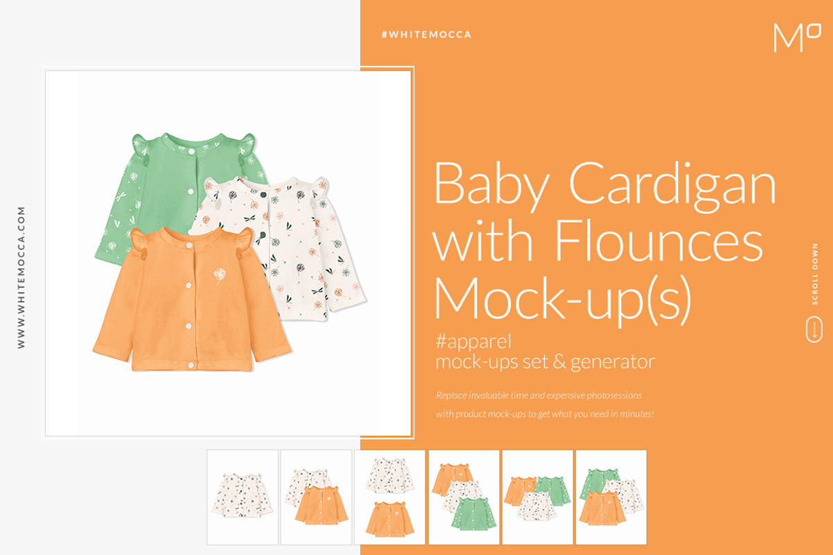 Baby Cardigan with Flounces Mock-up, a Hoody Mockup by Mocca Mockups Store (Photo 3 of 18)