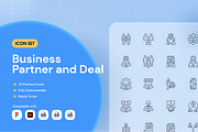 Business Partner and Deal Icon Set, an Outline Icon by Nathaya Studio (Thumbnail 1 of 2)