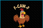 F Caw F Funny Chicken Rooster SVG, a Graphic by Creativeusart (Thumbnail 3 of 4)