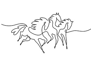 Galloping Horses. Continuous One