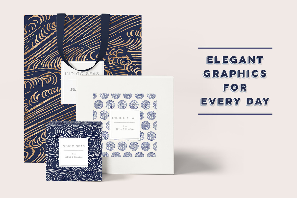 36 Japanese Wave & Gold Icons, a Pattern Graphic by Blixa 6 Studios (Photo 9 of 10)