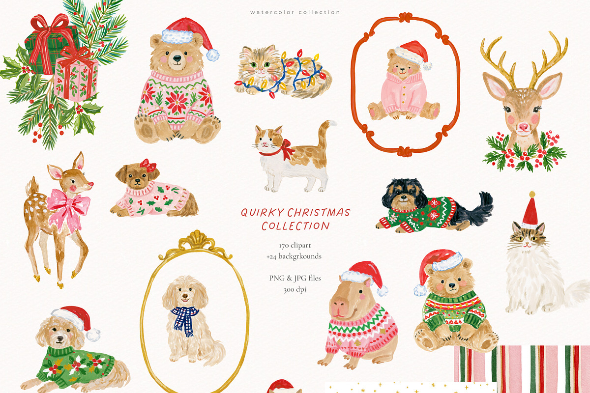 Quirky Christmas Collection, a Seasonal Illustration by PeDe Designs (Photo 3 of 10)