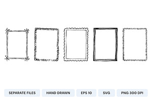 Whimsical hand drawn vintage frames, an Illustration by SappiStudio