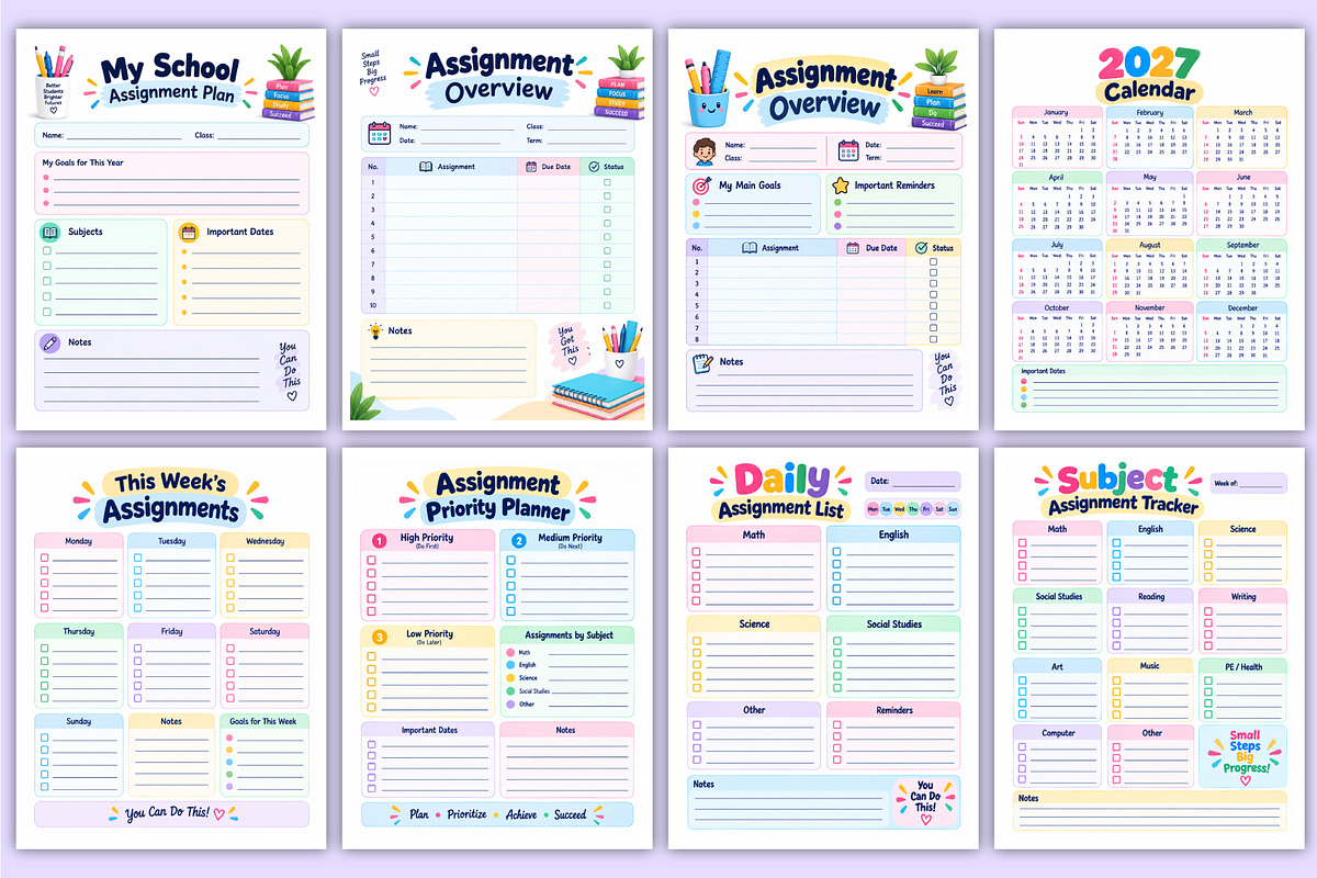 2027 School Assignment Workbook kdp, a Stationery Template by Mustafiz (Photo 2 of 4)