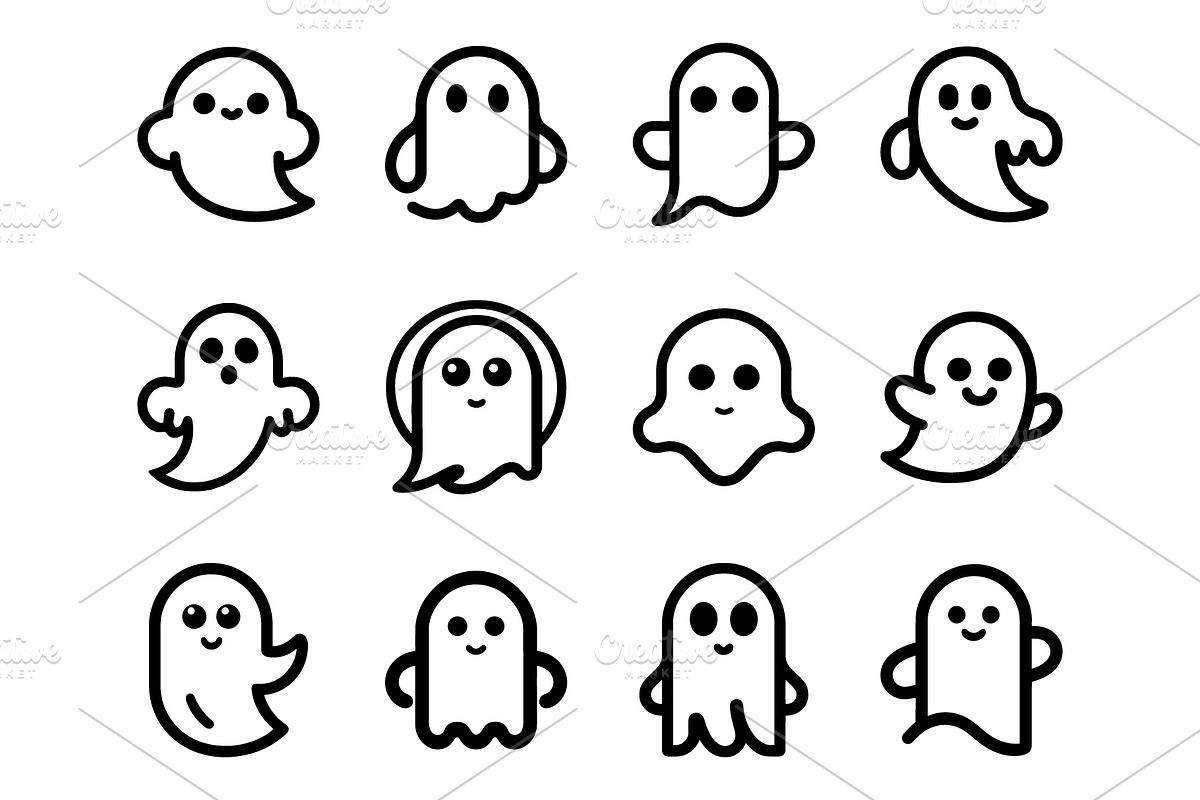 Bold Cute Ghost Icons, an Icon by Vectorium Studio