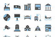 50 City Elements Blue & Black Icons, an Icon by IconBunny (Thumbnail 2 of 2)