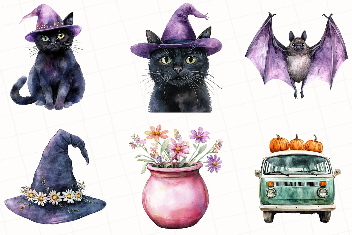 Floral Halloween Clipart, an Illustration by OK Design (Photo 2 of 5)