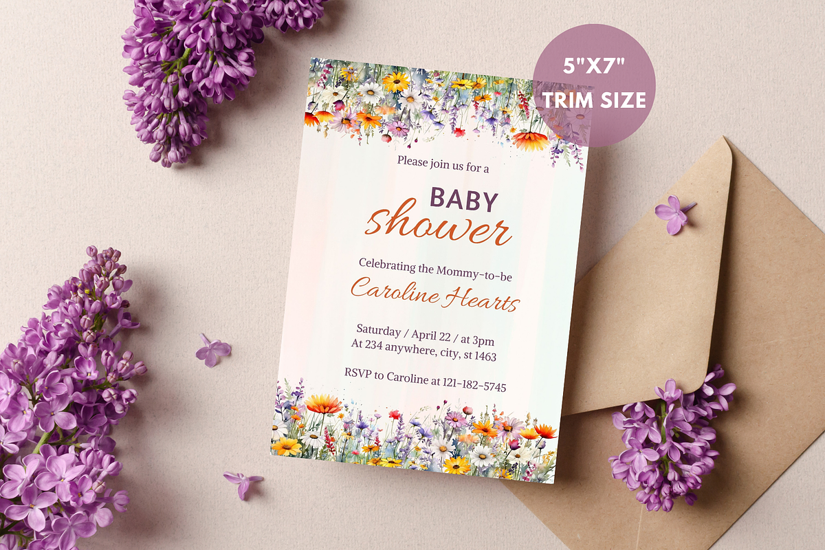 Baby Shower Invitation Template, an Invitation Template by SimoDigitalArt (Photo 7 of 10)