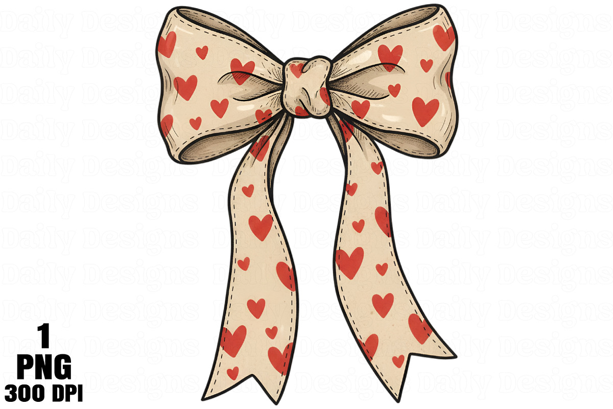 Valentine’s Day Coquette Bow PNG, an Illustration by Daily.Designs (Photo 1 of 5)