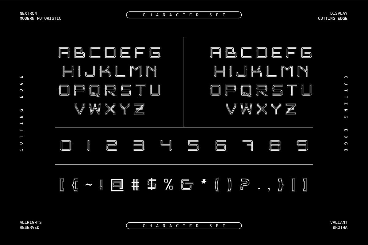 VB Nextron - Futuristic Display Font, a Sans Serif Font by VALIANTBROTHA (Photo 2 of 10)