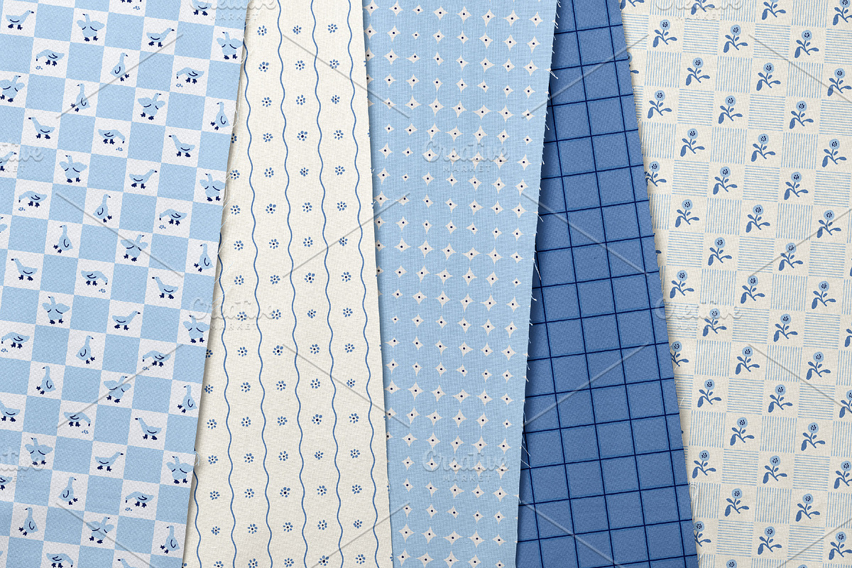 Cobalt Cottagecore.Seamless Patterns, a Pattern Graphic by oxygen_8 (Photo 5 of 10)