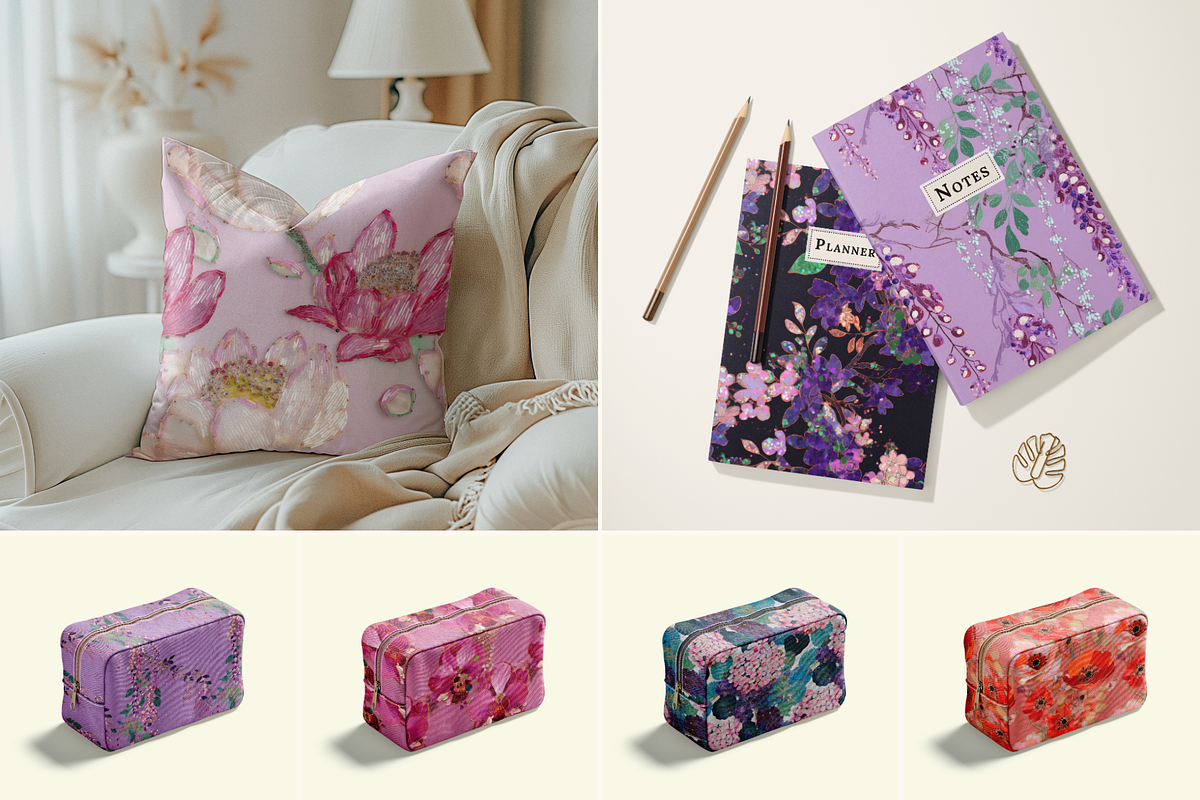 Gilded Petal Jeweled Florals, a Pattern Graphic by Ninterints (Photo 5 of 17)