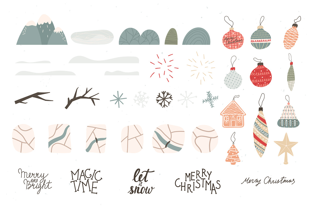 Textured winter clipart & patterns, a Seasonal Illustration by Valerie (Photo 4 of 11)