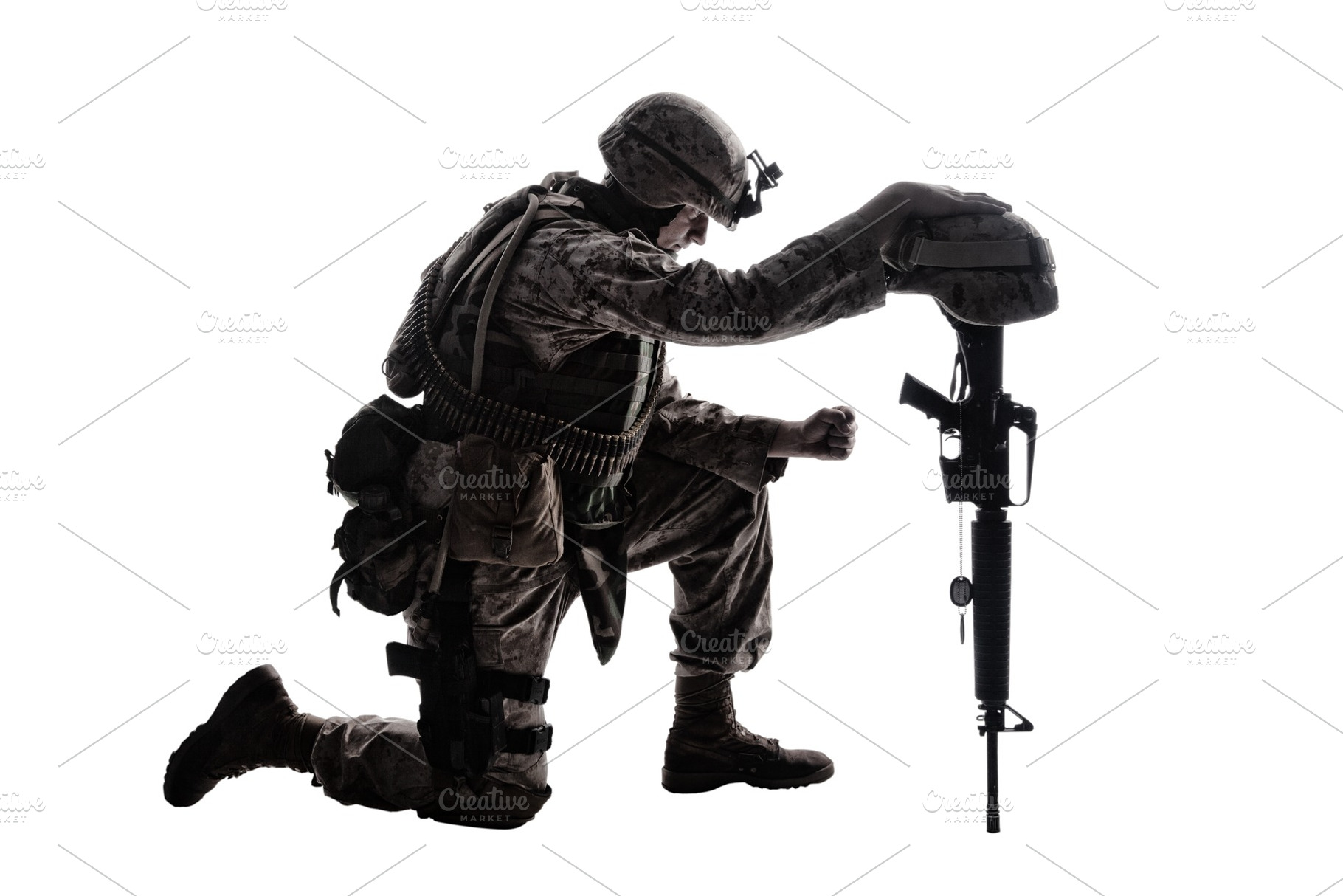 Kneeling stock photo containing studio and shoot, a Person Photo by Getmilitaryphotos