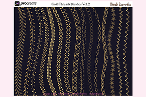 49 GOLD THREAD 2 Procreate Brushes