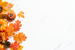 Autumn flat lay background with, a Food & Drink Photo by Nadia-nb