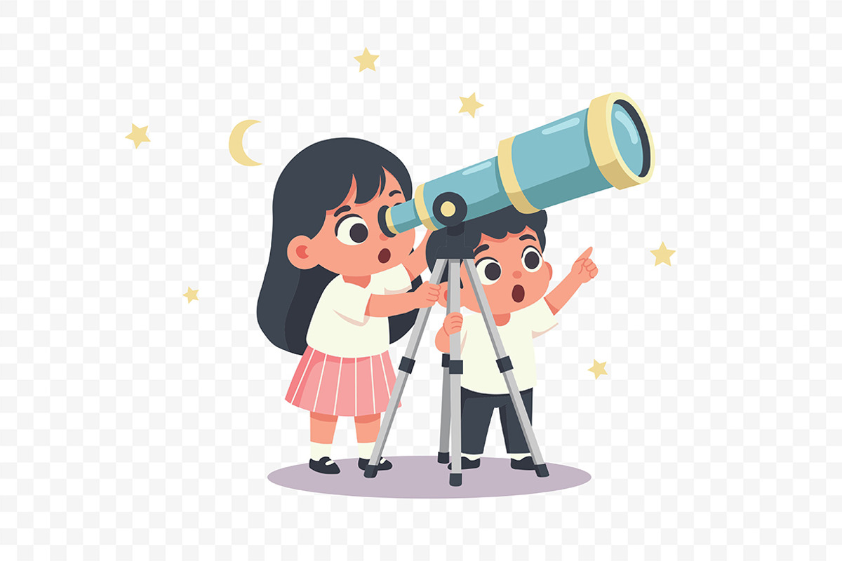 Kids Stargazing Telescope, a Person Illustration by Partikusi Design (Photo 3 of 3)