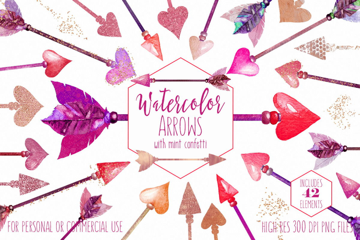 Pink & Rose Gold Arrow Graphics, an Illustration by ClipartBrat Graphics (Photo 1 of 3)