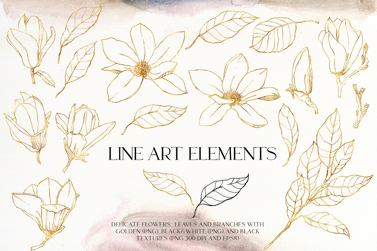 Magnolia flower leaves Watercolor, an Object Graphic by Yuliya Derbisheva (Photo 10 of 13)
