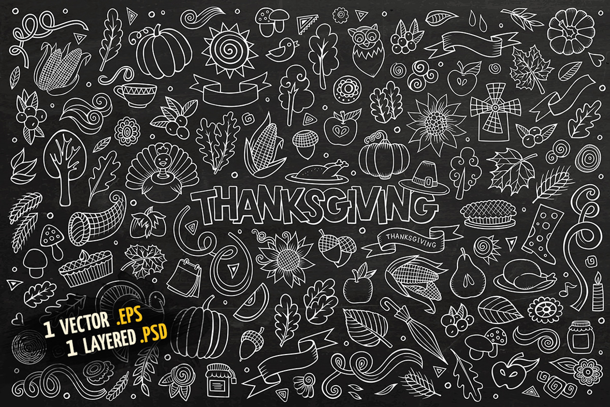 Thanksgiving Objects & Elements Set, an Object Graphic by BALABOLKA (Photo 4 of 4)