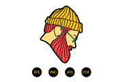 Hipster Face Print illustration., a Person Illustration by DeShoff Art (Thumbnail 1 of 3)