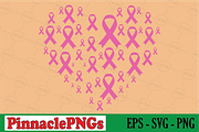 Pink Ribbon Heart Design, a Seasonal Illustration by Pinnacle PNGs (Thumbnail 1 of 2)