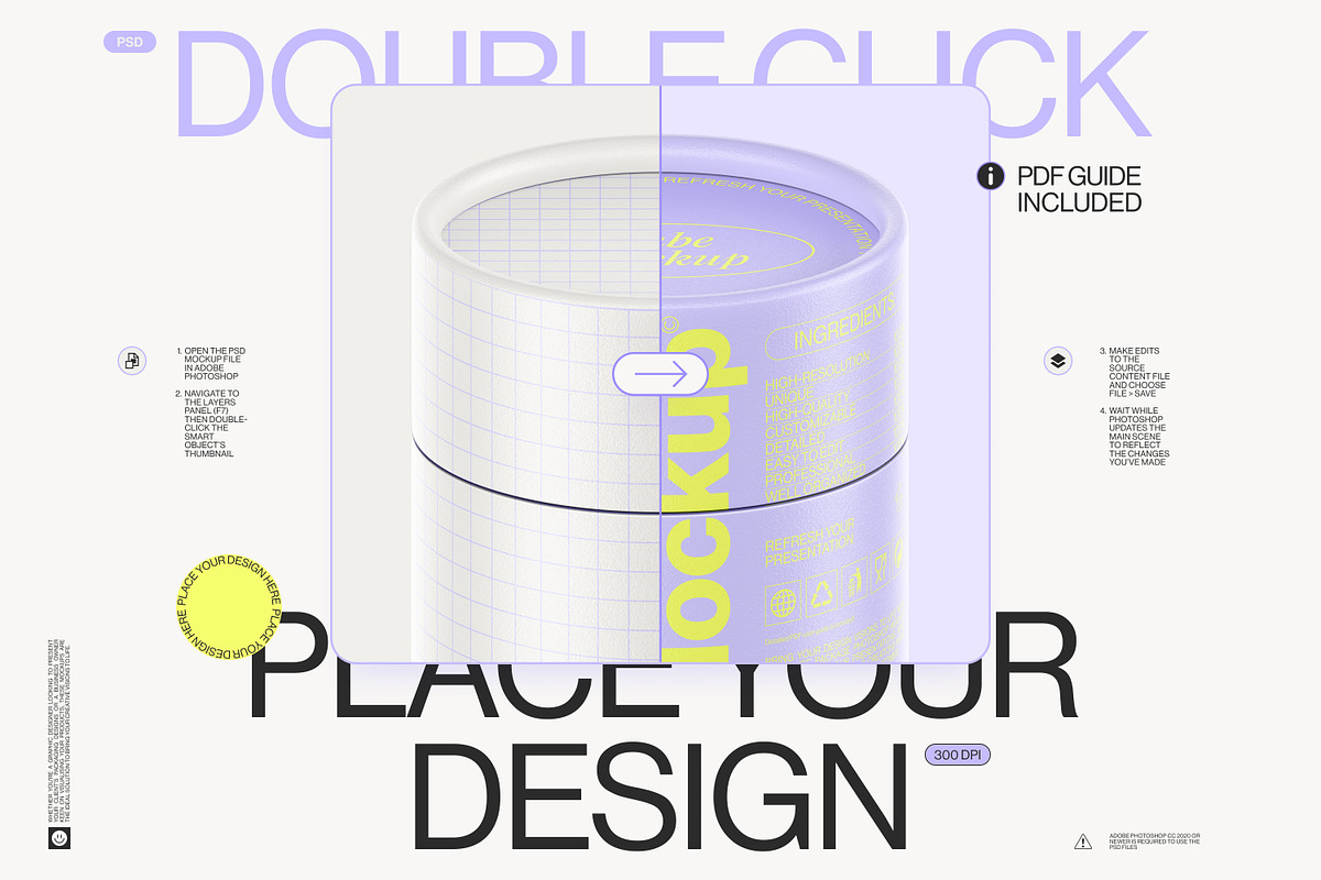 Paper Tube Package Mockup Set 1, a Packaging Mockup by Samolevsky (Photo 10 of 15)