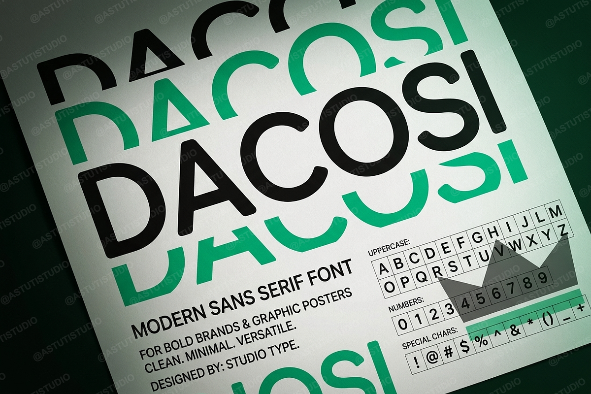 Dacosi - Elegant Serif Typeface, a Serif Font by Astuti Studio (Photo 1 of 25)