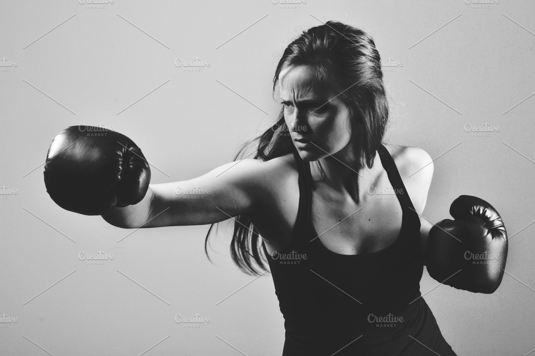 Ready to fight stock photo containing woman and female