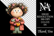 Whimsical Valentine Cat Boys Clipart, an Illustration by RobertsArt (Thumbnail 2 of 6)