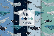 Whale pattern, a Pattern Graphic by 13 RAPPORTS I Lena Nesmi (Thumbnail 1 of 8)