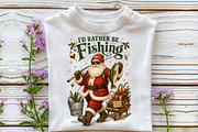 Funny Santa Fishing Christmas PNG, a Seasonal Illustration by Sublimation Artist (Thumbnail 3 of 9)
