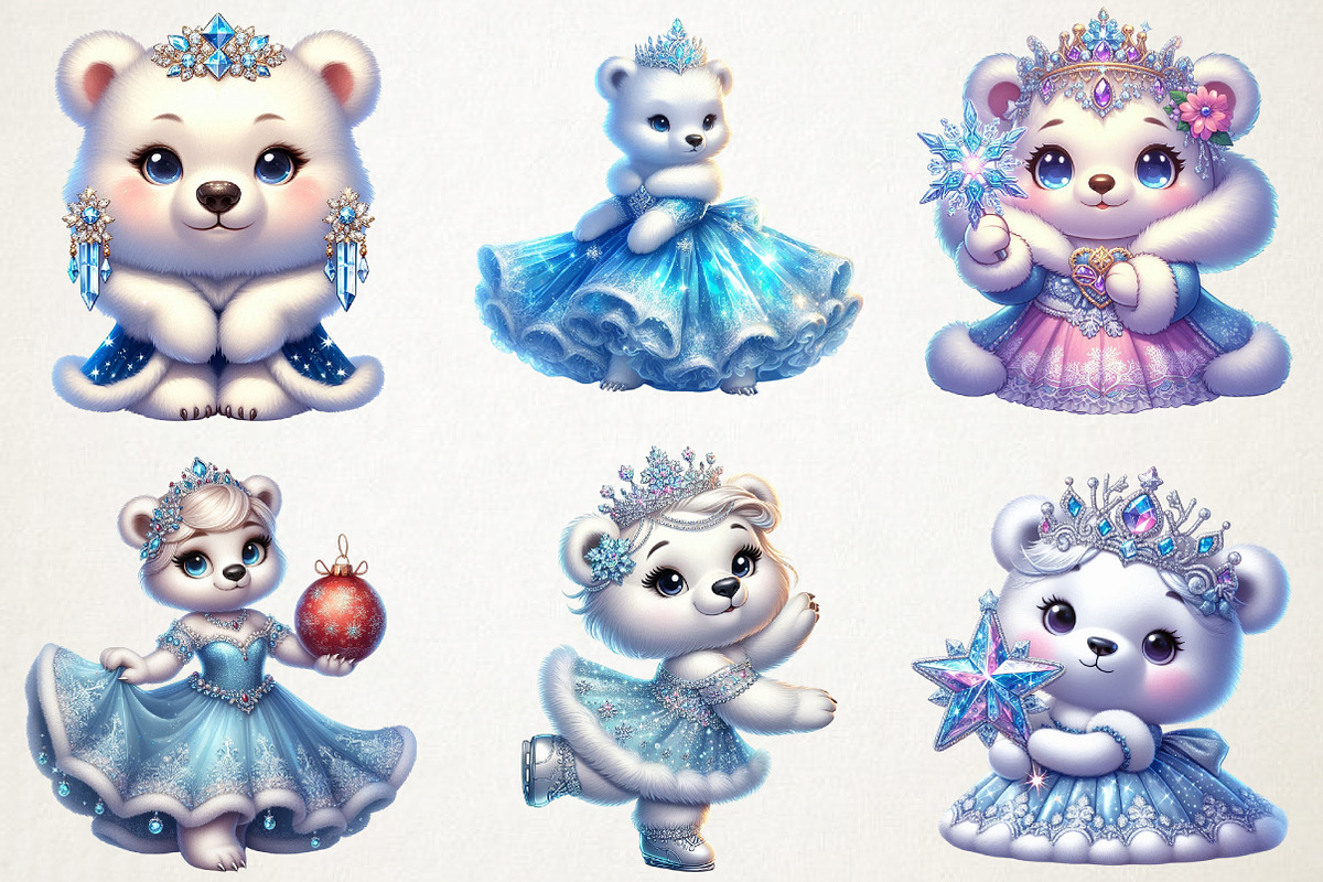 Christmas Ice Princess Polar Bear, an Illustration by RobertsArt (Photo 3 of 5)