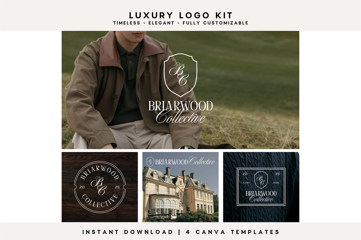 Luxury Canva Logo Kit | Old Money, a Branding & Logo Template by BrandhavenStudio (Photo 1 of 9)