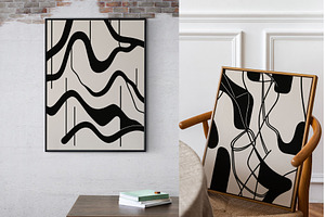 Black And White Line Art Painting