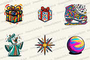Groovy Retro  Christmas Clipart, an Illustration by DreamCafeArt (Thumbnail 5 of 7)