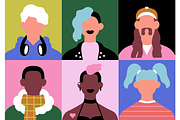 Abstract people face avatars set, a Person Illustration by Good Studio (Thumbnail 10 of 13)