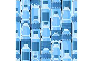 Plastic water bottles seamless, a Food Illustration by Vectorbuum