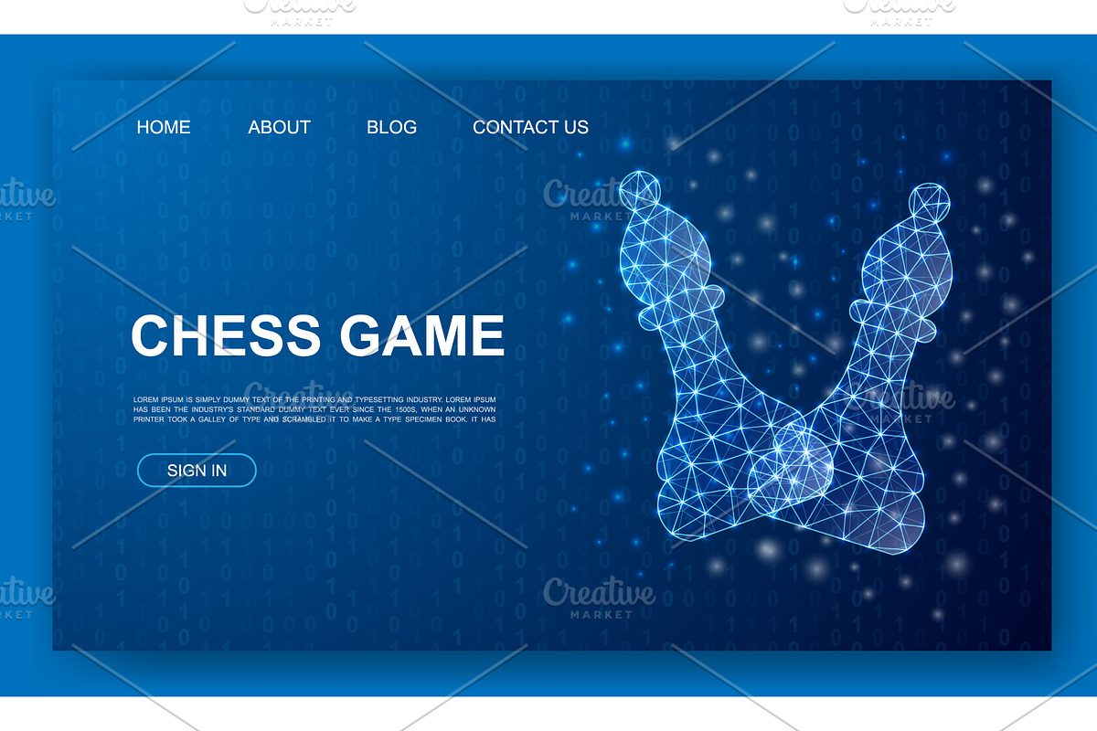 Digital glowing chess bishops with, a Technology Illustration by GraphiShop