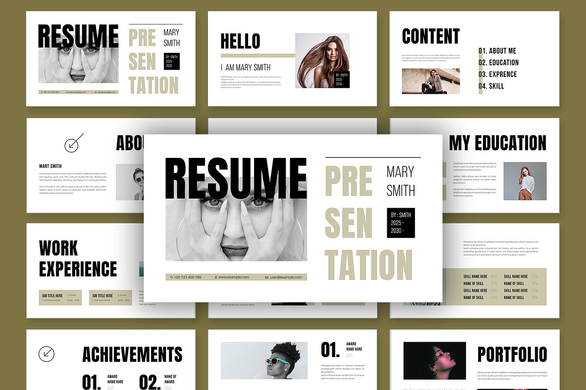 Resume Presentation Template, a Presentation Template by MightyDesign (Photo 1 of 7)