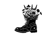 Floral Boot Silhouette Bundle, an Illustration by Gaye Art (Thumbnail 15 of 31)