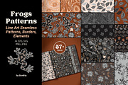 Line Art Frogs Patterns, Borders, a Pattern Graphic by ilonitta (Thumbnail 1 of 13)
